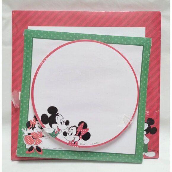 Vintage Disney Hallmark Minnie & Mickey Mouse Memo Pad Set Missing Pen NOS - Picture 1 of 7